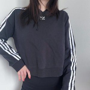 Adidas Adicolor Classic Cropped Hoodie in Black (S)